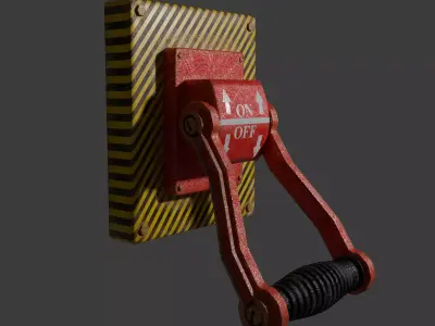 Red Lever - Switcher Low-poly 3D model