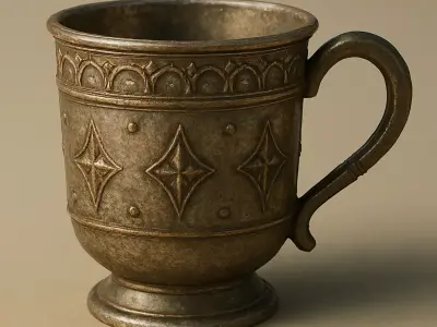 Medievel style tea cup 3D model