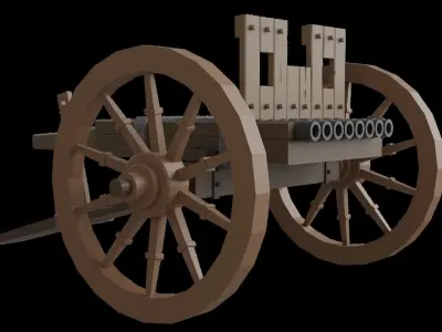  cannon in century 15 th Free 3D model