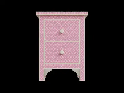 Pink Fish Scale Side Table Low-poly 3D model