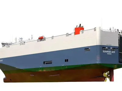 Vehicles Carrier RoRo and burnt ship 3D Model Pack