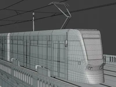 Bridge with Stadler tram 3D model