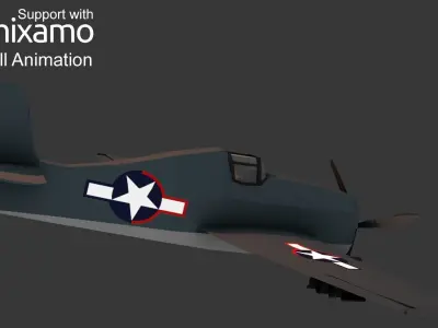 WW2 US Pilot Low-poly 3D model