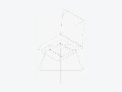 Furniture - Chair - Contemporary - Wire - Legs Low-poly 3D model