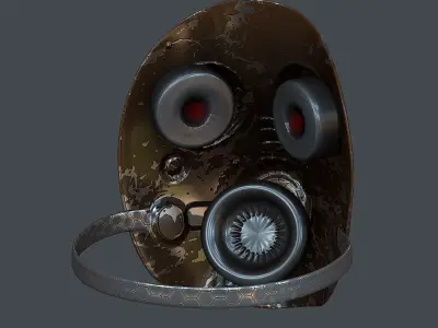 Gas mask helmet 3d model scifi Low-poly  Low-poly 3D model 37