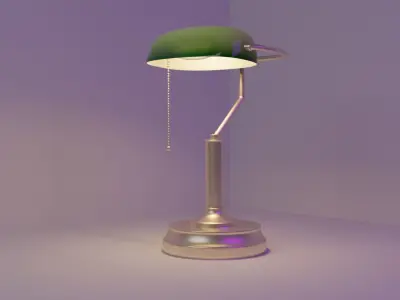 Classic Bankers Lamp With Pull Chain Free low-poly 3D model