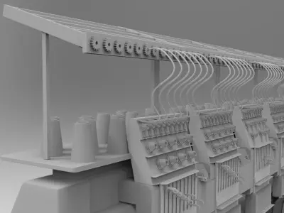 embroidery  machine 3d model Low-poly 3D model