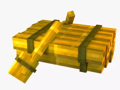 Minecraft Raft Rig Low-poly 3D model
