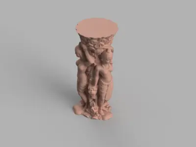 statue de pierre et porte stylo 2 modele 3D print model