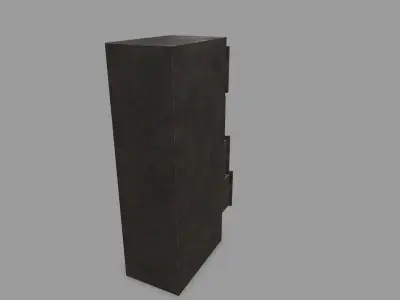 Cabinet metal with drawers Low-poly 3D model