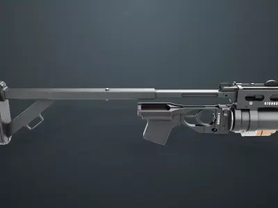 Grenade Launcher 03 Black Standalone  All PBR Unity UE Textures Low-poly 3D model