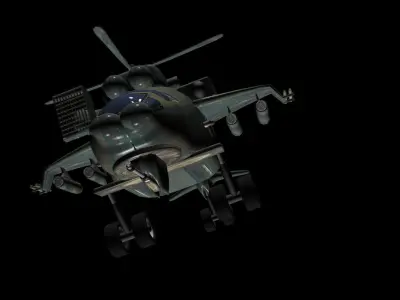 Military Helicopter Low-poly 3D model order