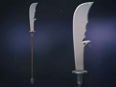 Chinese Long Battle Saber Low-poly 3D model