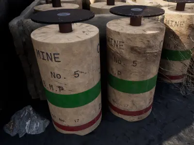 British WW2 No5 Anti-Personnel Mine  3D model