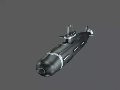 submarine 3D model by dibacgi from CGTrader (UV Mapped)