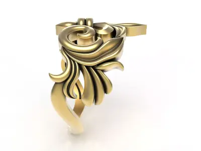 Fancy Design Ladies Ring 3D print model