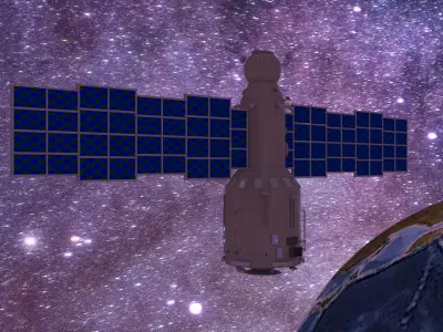 Satellite Low-Poly space station Free low-poly 3D model
