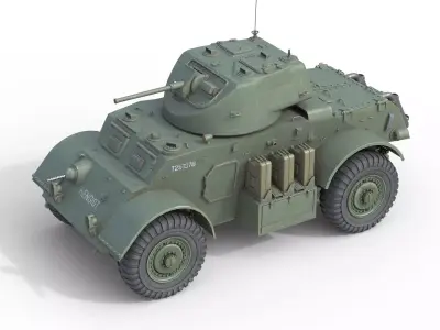 T17E1 Staghound Armored Car Low-poly 3D model
