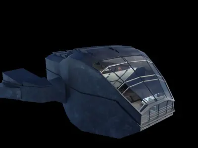 Rusty Space Ship Low-poly 3D model