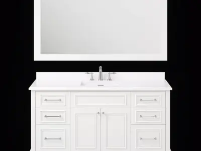 OVE Mara 60 White Vanity 3D model