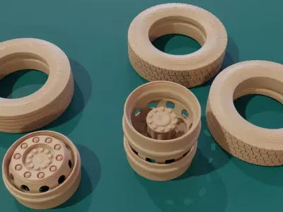 Truck Wheels print ready 3D print model