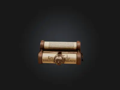 Ancient Scroll Case Model Low-poly 3D model