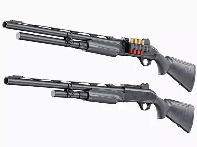 Benelli M2 Tactical Modular Shotgun Low-poly 3D model