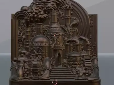 Steampunk Factory Bookend Unscaled 3D print model