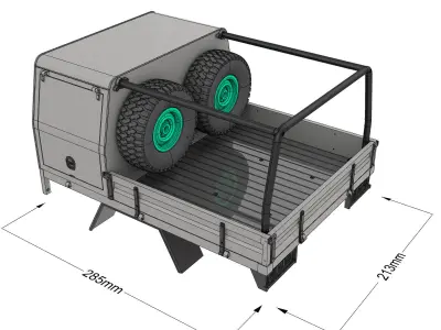 off road pickup truck bed and canopy 1 to 10 SCALE 3D print model
