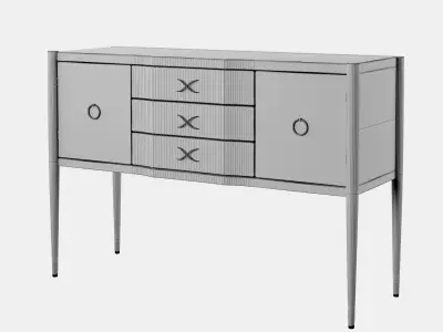1950s Replicated Antique Sideboard AKD Custom Design 3D model