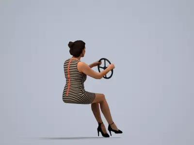 00189Cameron019 - Adult Caucasian woman driving car in casual 3D model