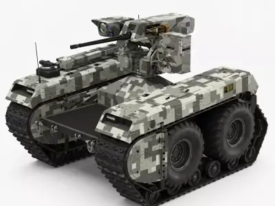 Ground Vehicle Low-poly 3D model