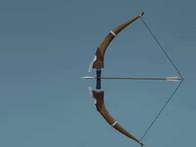 Bow handpainted reskin Low-poly 3D model