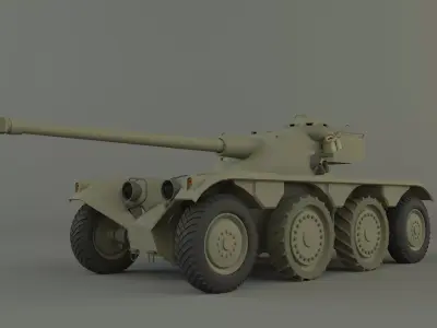 Panhard EBR 75 military tank 3D model