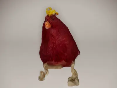 Cute Knitted Bird Photoscan Low-poly 3D model