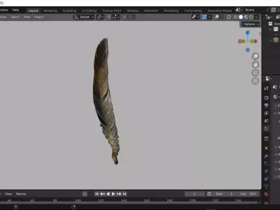 Big Bird Feather Low-poly 3D model