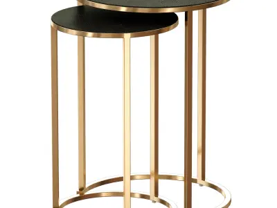 Keya Antique Brass Nesting Accent Tables Crate and Barrel 3D model