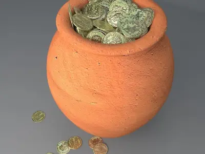 Vase with Ancient Coins 3D model