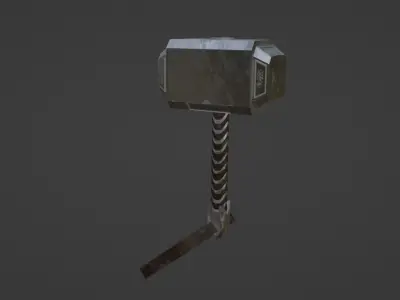 Thor s Hammer Mjolnir Low-poly 3D model
