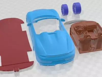 Porsche Boxster Spyder 2016 Printable Car  3D print model