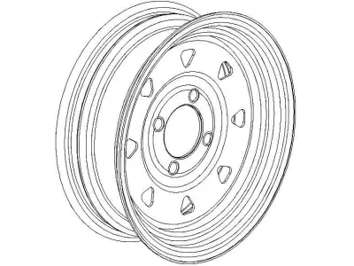 12 inch x 4 inch Trailer Wheel 3D model