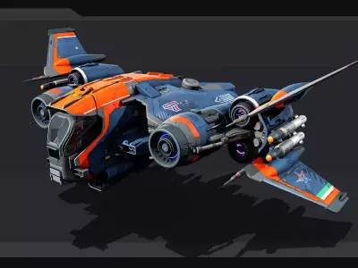 SF MUSTANG Starcraft - P52 Low-poly 3D model