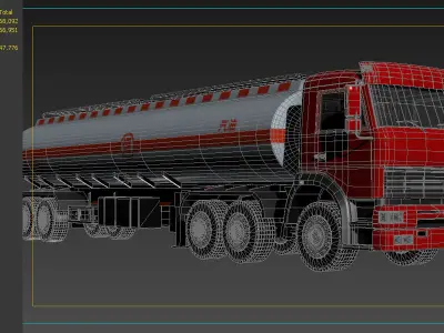 truck tank tanker fuel semi freight transportation trucking 3D model