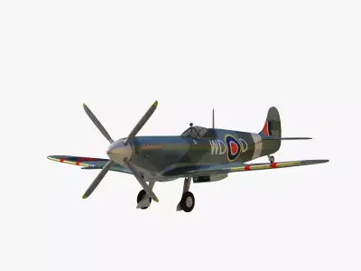 supermarine spitfire Low-poly 3D model 2