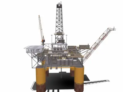 Oil Rig Platform Low-poly 3D model purchase