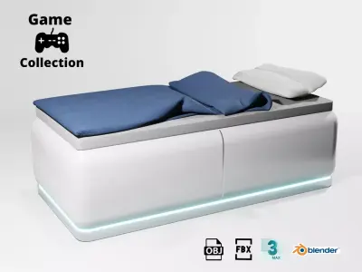 Sci fi bed Low-poly 3D model buy