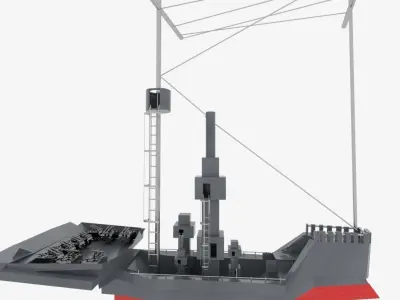 Destroyer ship Free 3D model