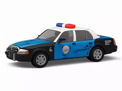 Stylized Low Poly Police Interceptor 3D model