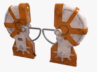 Turnstile 3 orange and star wars helmet Low-poly 3D model