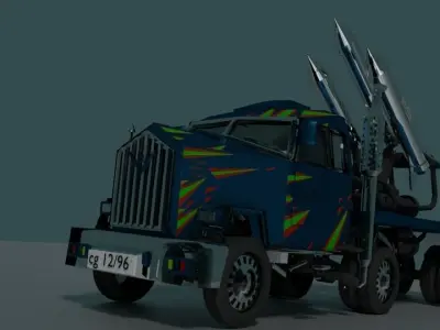 Truck with missiles 3D model